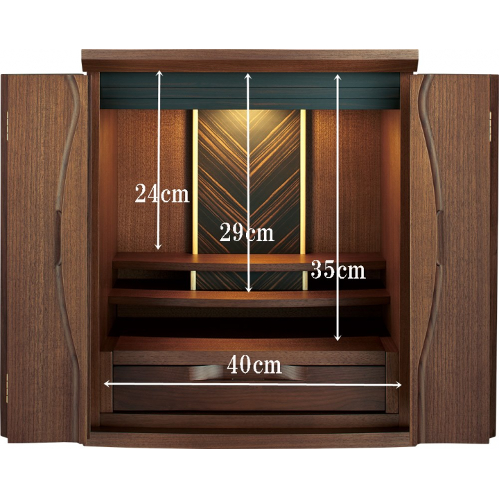 【上置仏檀】ミッシェル：H54cm　W45.2cm　D37cm