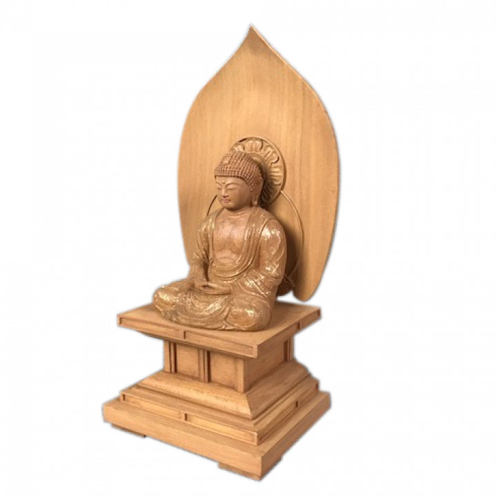 仏像 釈迦如来座像 純金メッキ 厨子入 高さ