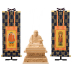 【仏像】【ひのき製】日蓮聖人像1.8寸と両脇掛軸
